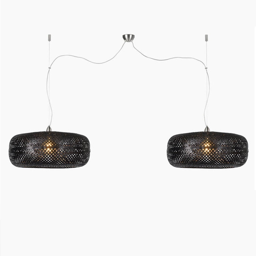 Palawan - Dubbele Hanglamp –  Bamboe – Zwart