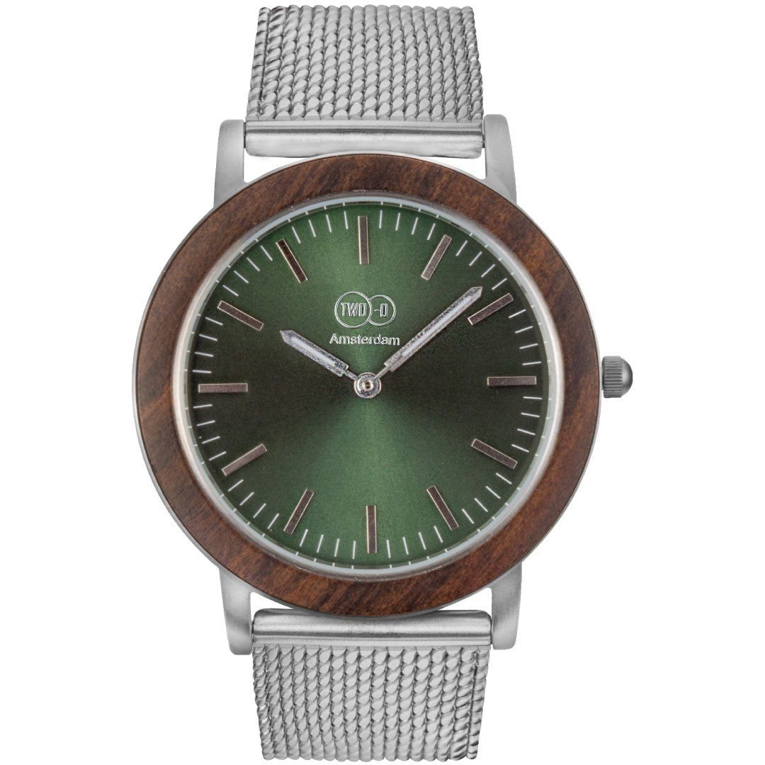 Vondel – Zilver Walnoten Horloge 39mm