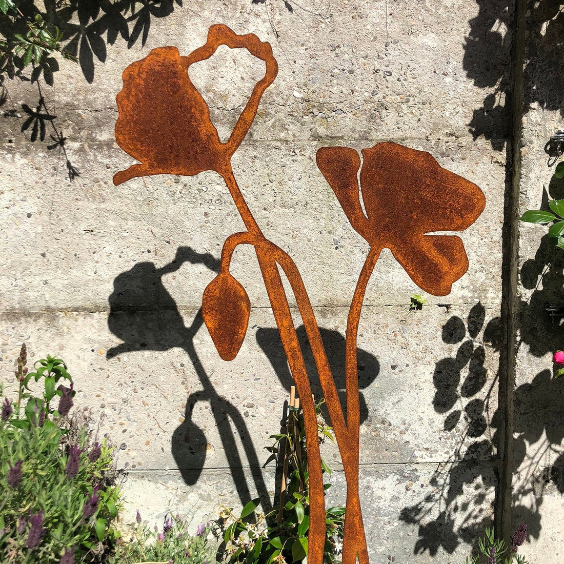 Poppy With Flower Bud | Corten Steel Sculpture