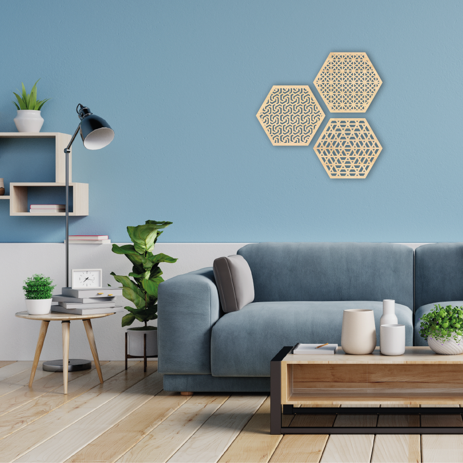 Wanddecoratie Hexagon