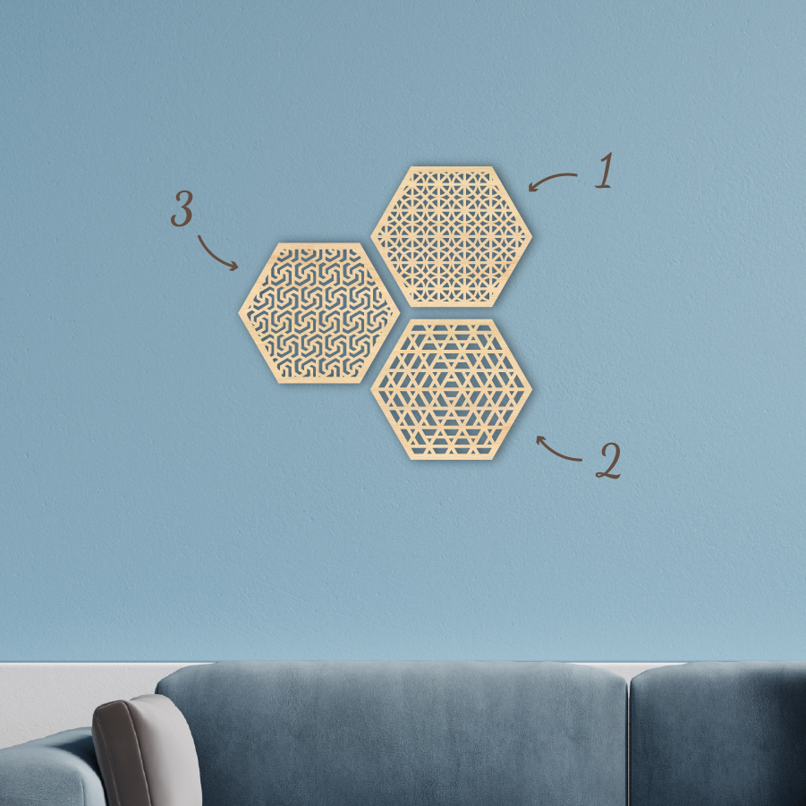 Wanddecoratie Hexagon