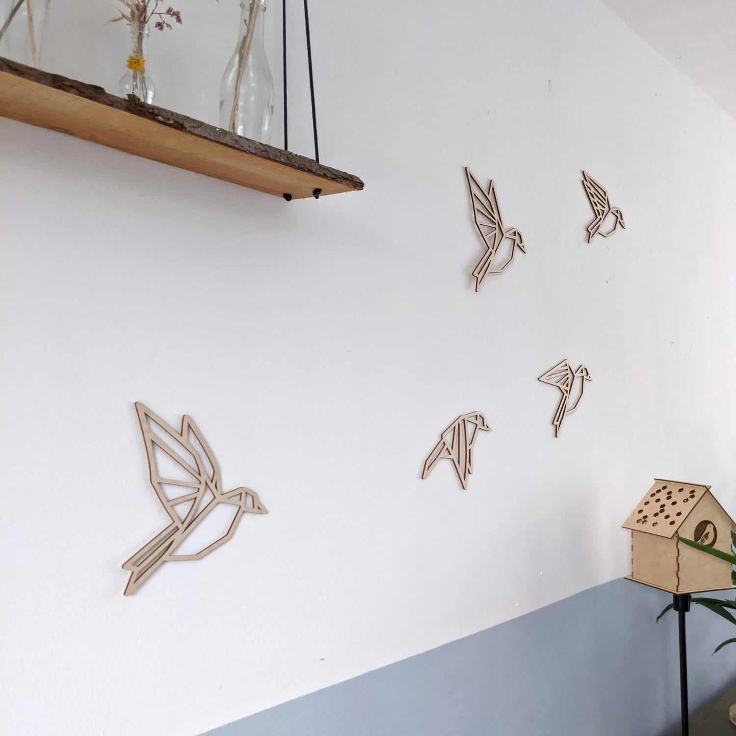 Wanddecoratie Vogels - hout of zwart
