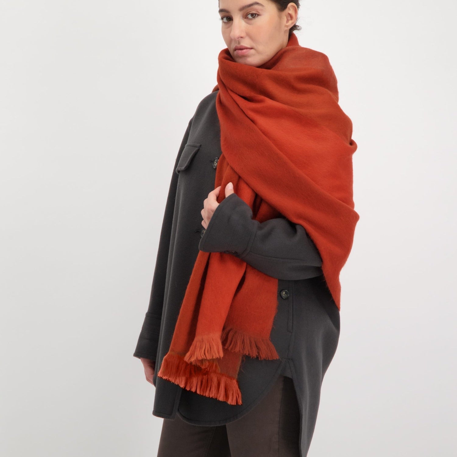 Double Scarf Terracotta / Brick Red