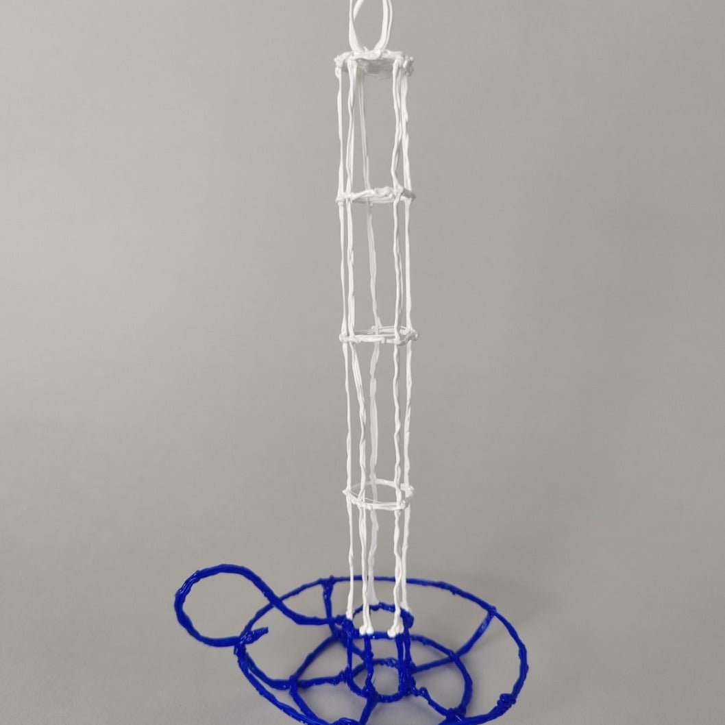 3D draw candleholders - Blue/white