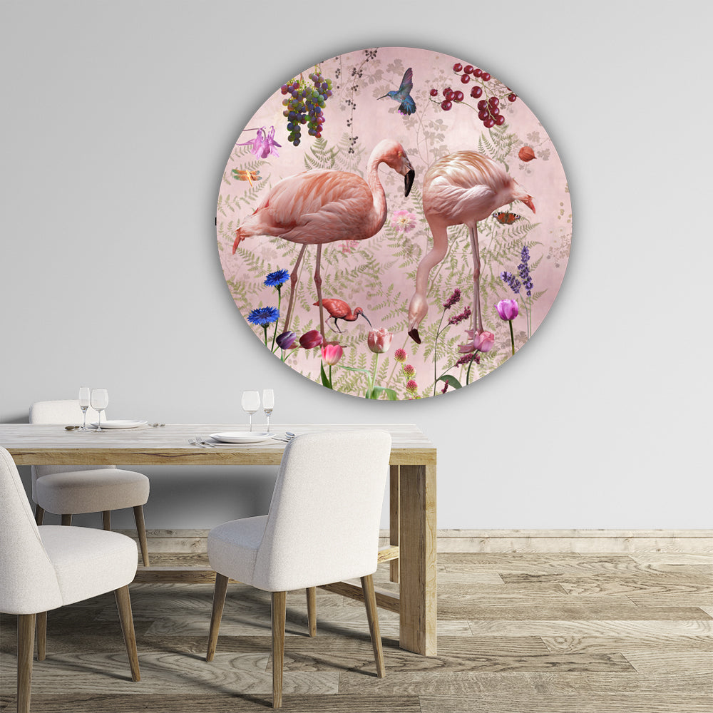 Behangcirkel Audubon ⌀ 100 cm pink