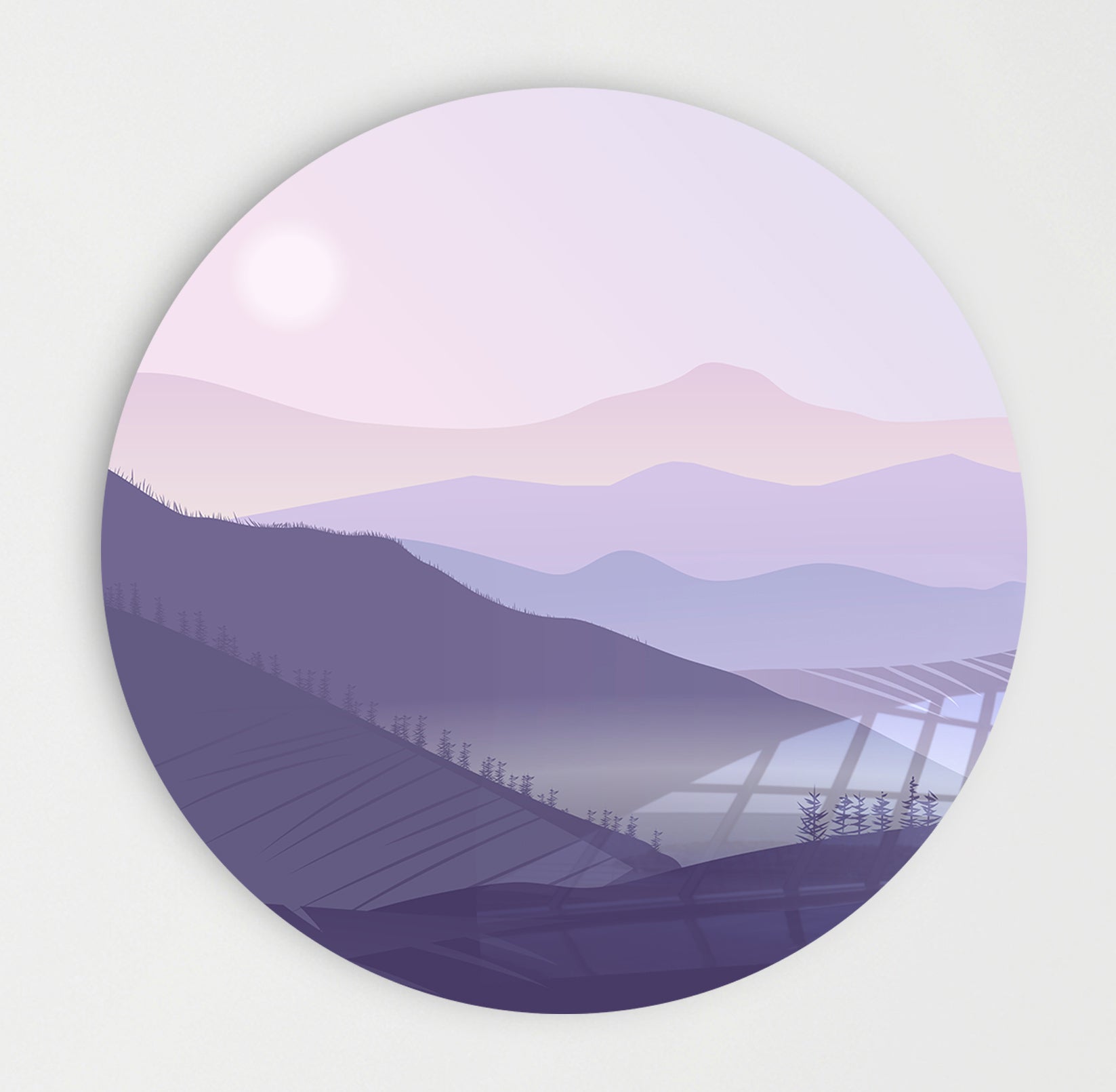Wandcirkel - Purple Sunrise