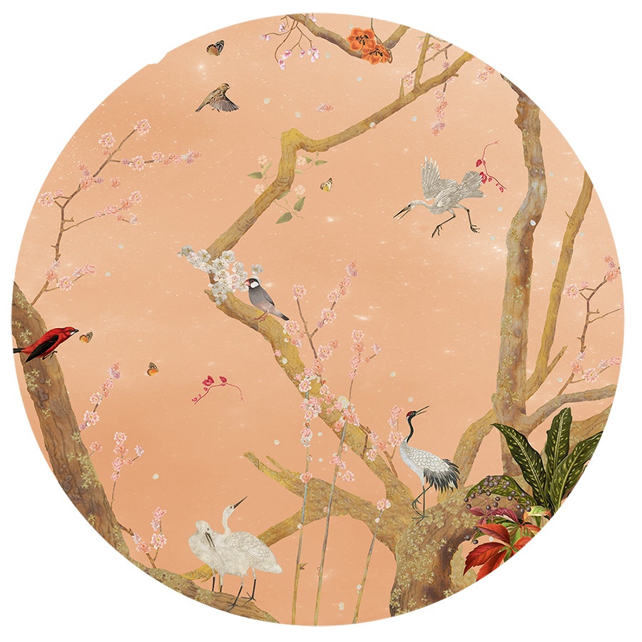 Behangcirkel ⌀ 100 cm Mystic Garden Mandarin