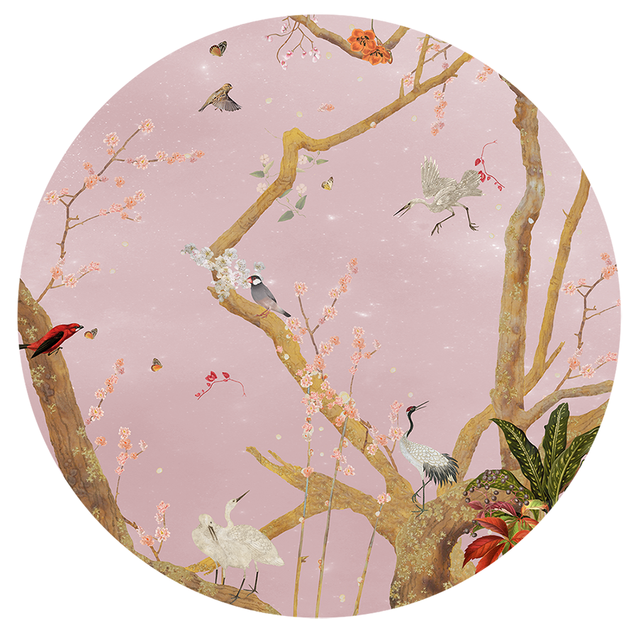 Behangcirkel ⌀ 130 cm Mystic Garden Pink