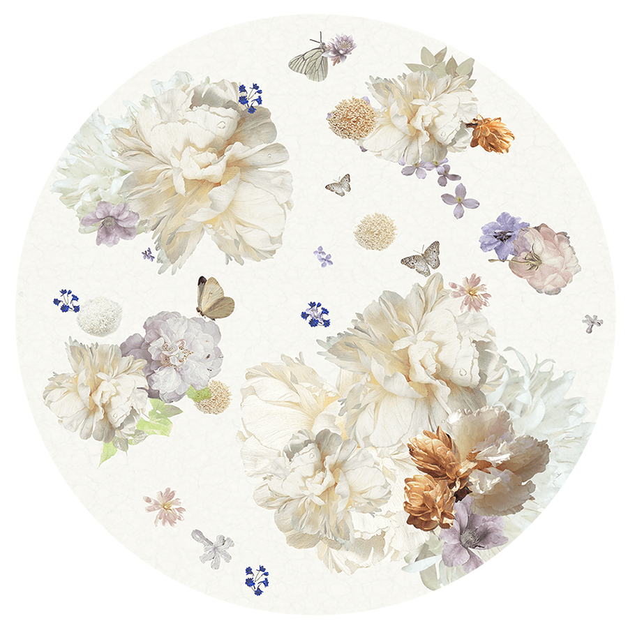 Behangcirkel ⌀ 100 cm White Baroque