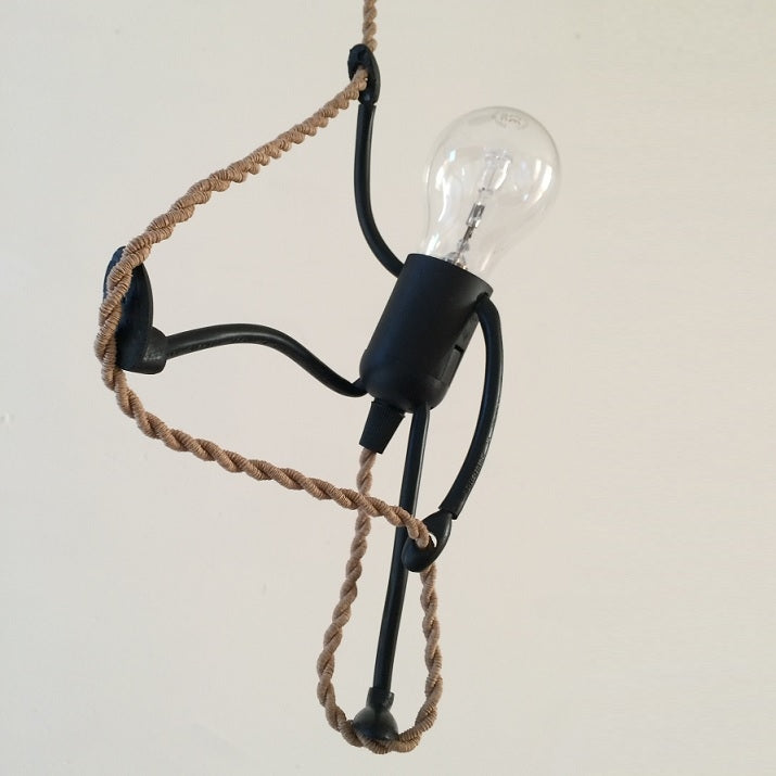 Mr.Bright One on a Rope | 75 cm (standaard) | Gevlochten snoer - Beige lijkt op echt touw (standaard)