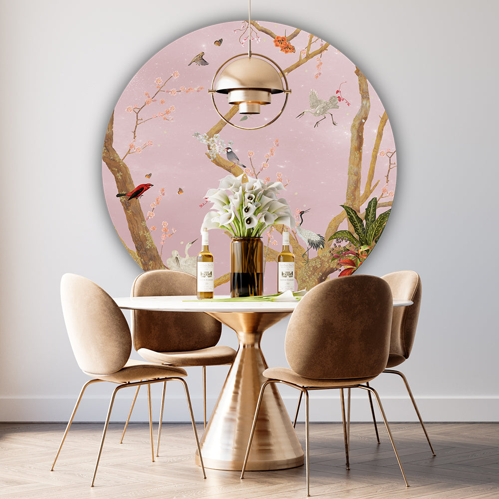 Behangcirkel ⌀ 130 cm Mystic Garden Pink