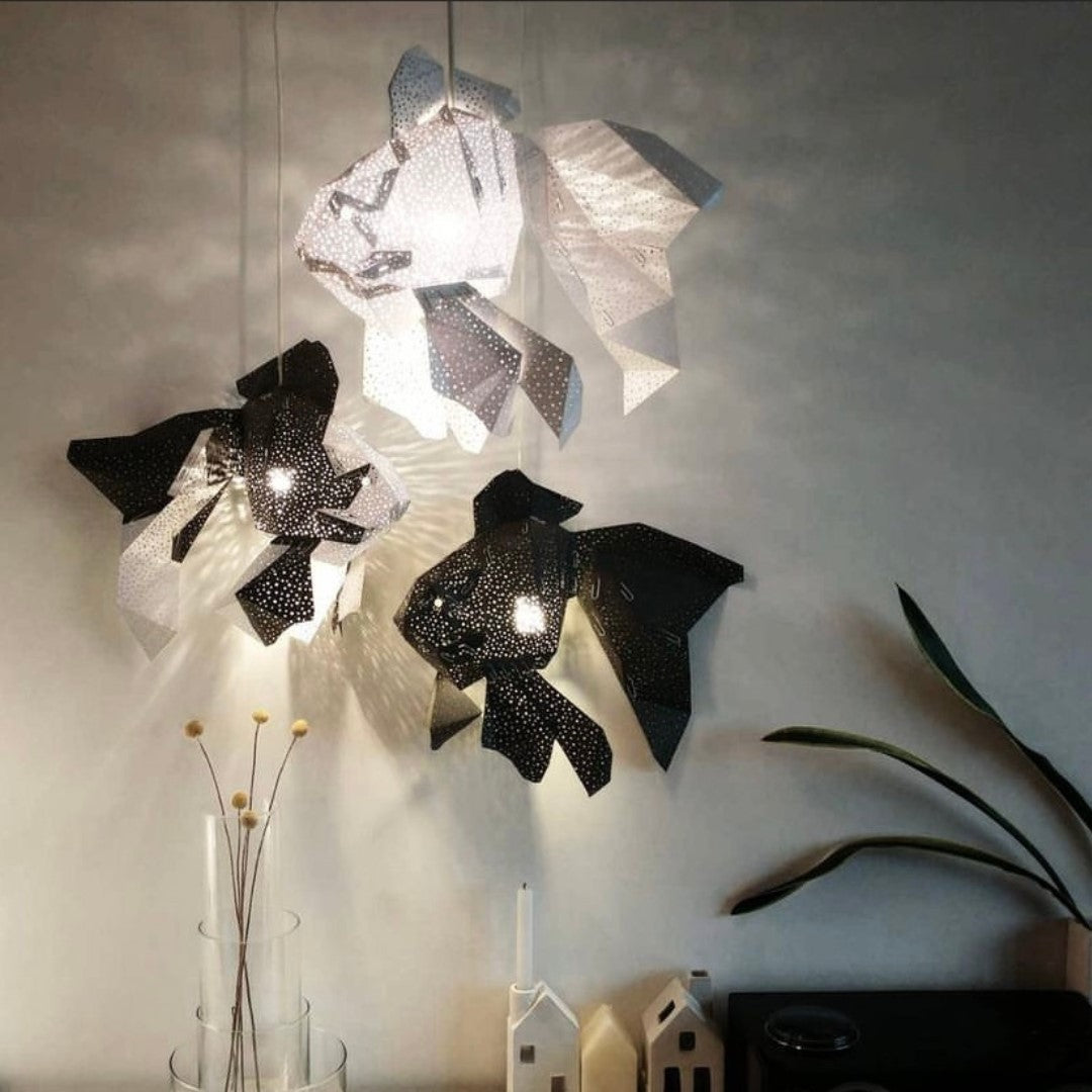 Fish Paper Lantern Zwart