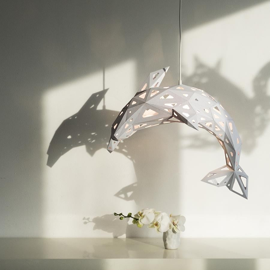 Dolphin Paper Lampshade White
