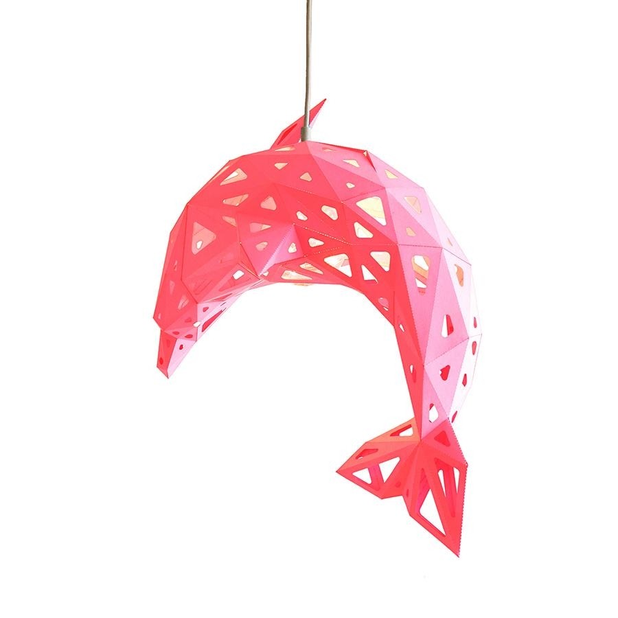 Dolphin Paper Lampshade Pink