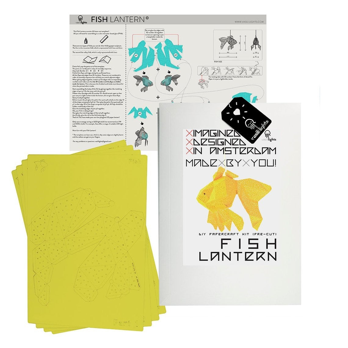 Fish Paper Lantern Geel